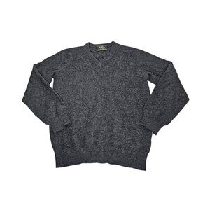 Z. Hinchliffe Bexley Lambswool V-Neck Sweater Double Fill Gray Men's Small EUC